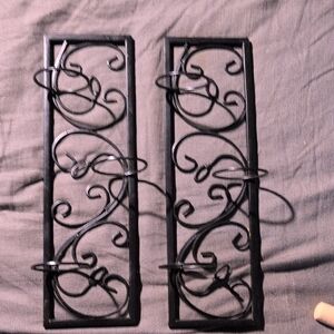 Elegant Black Wrought Iron Wall Decor Set